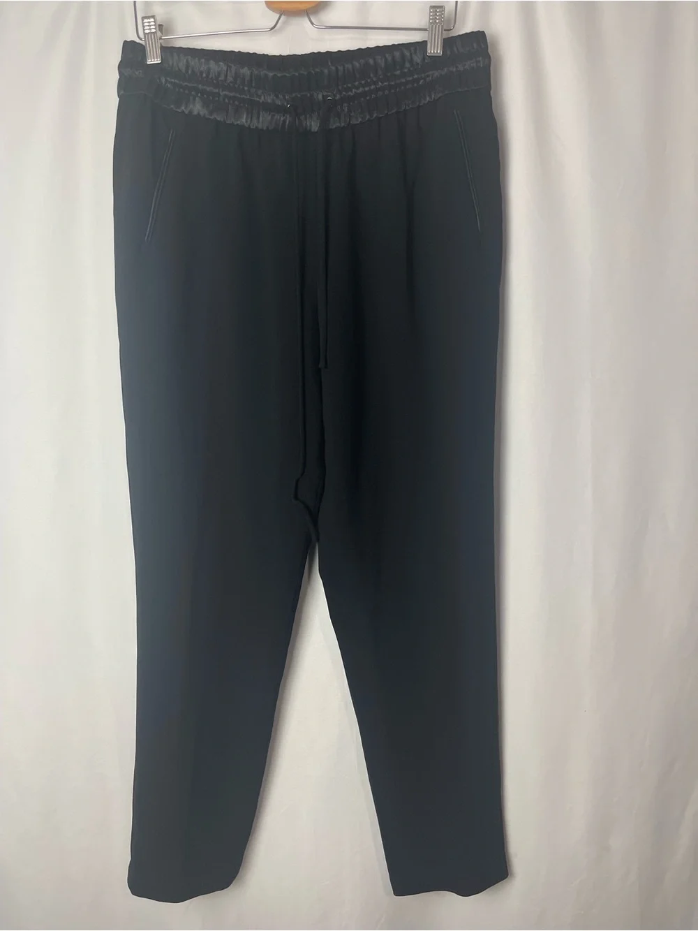 Rag and bone Black Drawstring Pants with Satin Waistband large